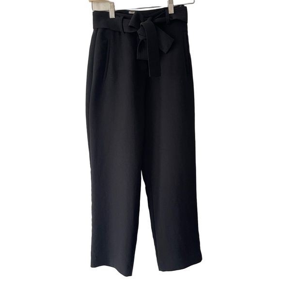 aritzia Pants - Aritzia Tie Front Pants Wilfred Black high rise trousers waist tie 00 office